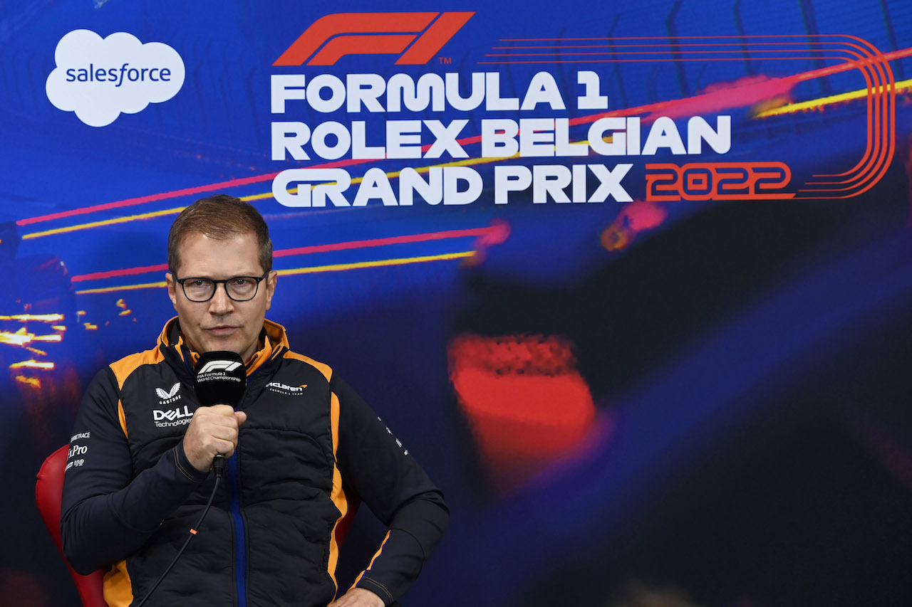 GP BELGIO, Andreas Seidl, McLaren Managing Director in the FIA Press Conference.
27.08.2022. Formula 1 World Championship, Rd 14, Belgian Grand Prix, Spa Francorchamps, Belgium, Qualifiche Day.
- www.xpbimages.com, EMail: requests@xpbimages.com © Copyright: XPB Images