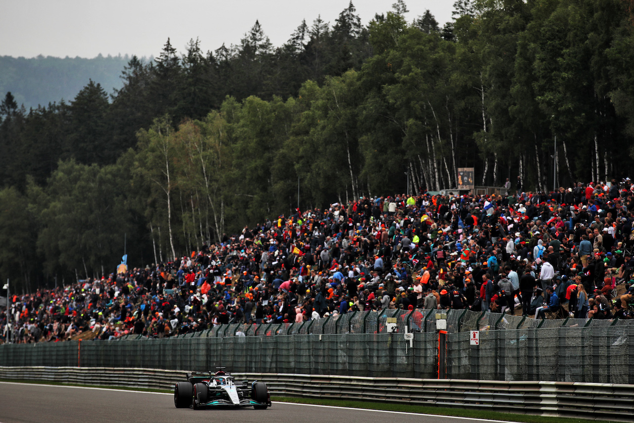 GP BELGIO, George Russell (GBR) Mercedes AMG F1 W13.
27.08.2022. Formula 1 World Championship, Rd 14, Belgian Grand Prix, Spa Francorchamps, Belgium, Qualifiche Day.
 - www.xpbimages.com, EMail: requests@xpbimages.com © Copyright: Coates / XPB Images