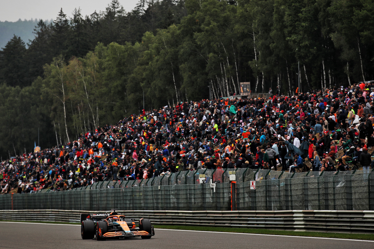 GP BELGIO, Daniel Ricciardo (AUS) McLaren MCL36.
27.08.2022. Formula 1 World Championship, Rd 14, Belgian Grand Prix, Spa Francorchamps, Belgium, Qualifiche Day.
 - www.xpbimages.com, EMail: requests@xpbimages.com © Copyright: Coates / XPB Images