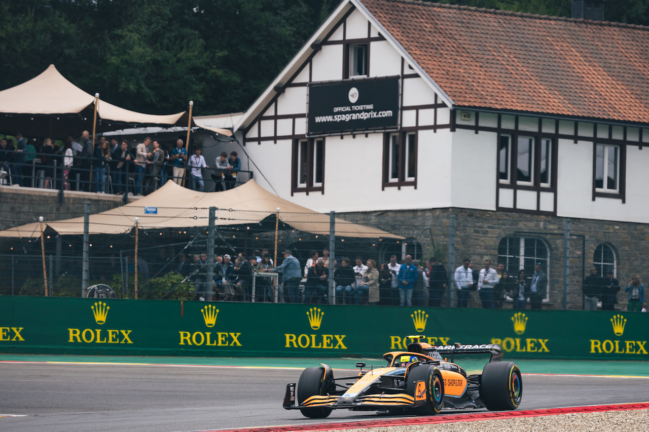 GP BELGIO, Lando Norris (GBR) McLaren MCL36.
27.08.2022. Formula 1 World Championship, Rd 14, Belgian Grand Prix, Spa Francorchamps, Belgium, Qualifiche Day.
- www.xpbimages.com, EMail: requests@xpbimages.com © Copyright: Bearne / XPB Images