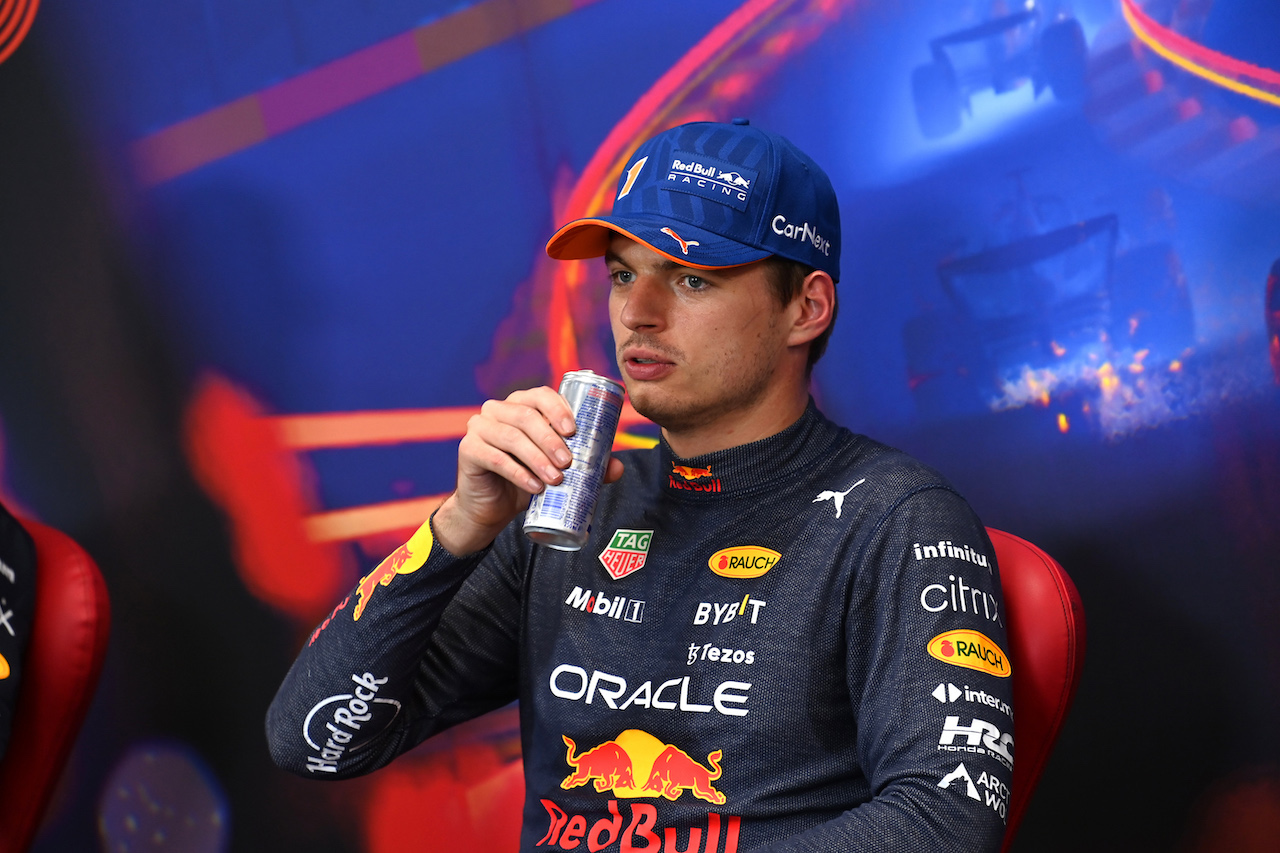 GP BELGIO, Max Verstappen (NLD) Red Bull Racing in the FIA Press Conference.
27.08.2022. Formula 1 World Championship, Rd 14, Belgian Grand Prix, Spa Francorchamps, Belgium, Qualifiche Day.
- www.xpbimages.com, EMail: requests@xpbimages.com © Copyright: XPB Images