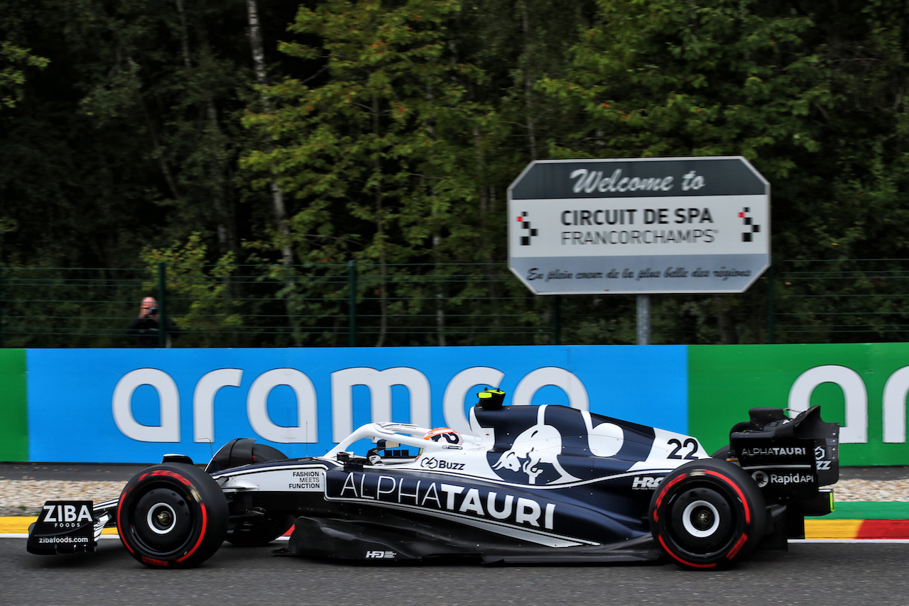 GP BELGIO, Yuki Tsunoda (JPN) AlphaTauri AT03.
27.08.2022. Formula 1 World Championship, Rd 14, Belgian Grand Prix, Spa Francorchamps, Belgium, Qualifiche Day.
 - www.xpbimages.com, EMail: requests@xpbimages.com © Copyright: Coates / XPB Images