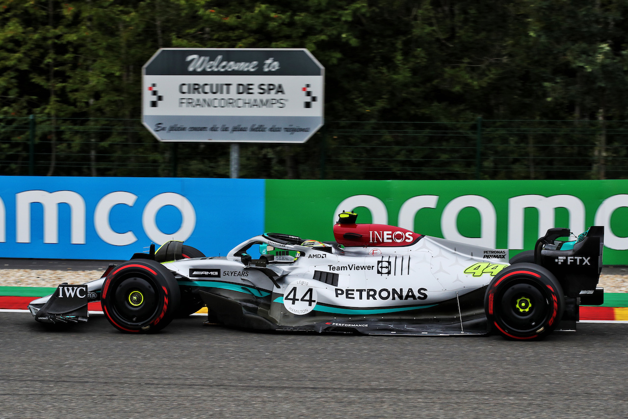 GP BELGIO, Lewis Hamilton (GBR) Mercedes AMG F1 W13.
27.08.2022. Formula 1 World Championship, Rd 14, Belgian Grand Prix, Spa Francorchamps, Belgium, Qualifiche Day.
 - www.xpbimages.com, EMail: requests@xpbimages.com © Copyright: Coates / XPB Images