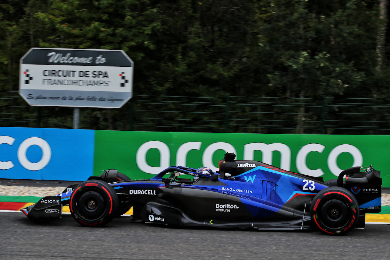 GP BELGIO, Alexander Albon (THA) Williams Racing FW44.
27.08.2022. Formula 1 World Championship, Rd 14, Belgian Grand Prix, Spa Francorchamps, Belgium, Qualifiche Day.
 - www.xpbimages.com, EMail: requests@xpbimages.com © Copyright: Coates / XPB Images