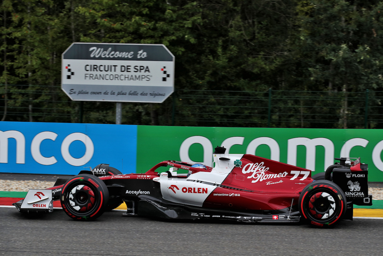 GP BELGIO, Valtteri Bottas (FIN) Alfa Romeo F1 Team C42.
27.08.2022. Formula 1 World Championship, Rd 14, Belgian Grand Prix, Spa Francorchamps, Belgium, Qualifiche Day.
 - www.xpbimages.com, EMail: requests@xpbimages.com © Copyright: Coates / XPB Images