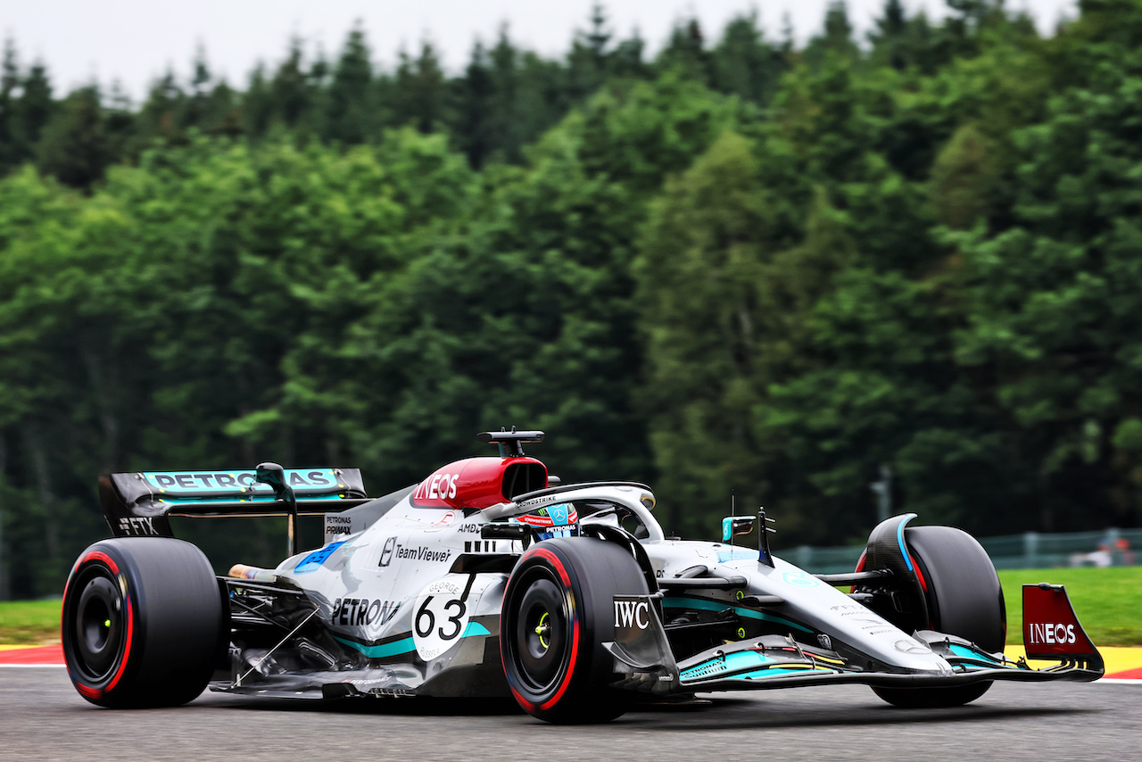 GP BELGIO, George Russell (GBR) Mercedes AMG F1 W13.
27.08.2022. Formula 1 World Championship, Rd 14, Belgian Grand Prix, Spa Francorchamps, Belgium, Qualifiche Day.
- www.xpbimages.com, EMail: requests@xpbimages.com © Copyright: Batchelor / XPB Images