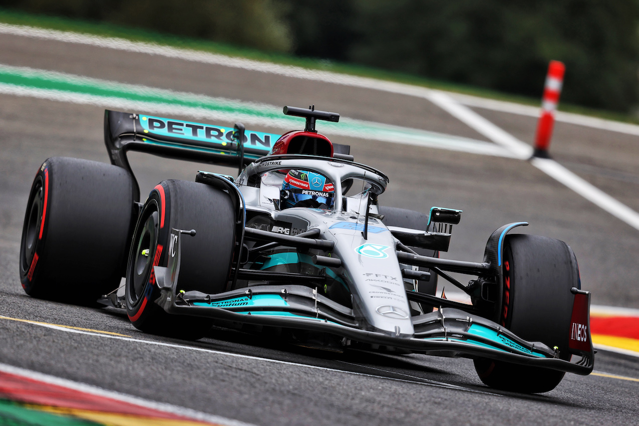 GP BELGIO, George Russell (GBR) Mercedes AMG F1 W13.
27.08.2022. Formula 1 World Championship, Rd 14, Belgian Grand Prix, Spa Francorchamps, Belgium, Qualifiche Day.
- www.xpbimages.com, EMail: requests@xpbimages.com © Copyright: Moy / XPB Images