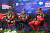 GP BELGIO, (L to R): Sergio Perez (MEX) Red Bull Racing; Max Verstappen (NLD) Red Bull Racing; e Carlos Sainz Jr (ESP) Ferrari, in the FIA Press Conference.
27.08.2022. Formula 1 World Championship, Rd 14, Belgian Grand Prix, Spa Francorchamps, Belgium, Qualifiche Day.
- www.xpbimages.com, EMail: requests@xpbimages.com © Copyright: XPB Images