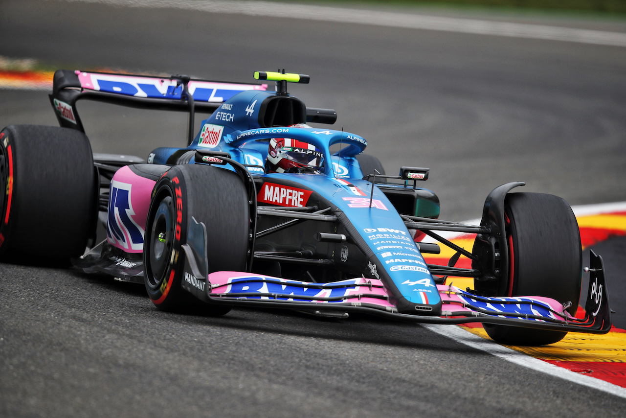 GP BELGIO, Esteban Ocon (FRA) Alpine F1 Team A522.
26.08.2022. Formula 1 World Championship, Rd 14, Belgian Grand Prix, Spa Francorchamps, Belgium, Practice Day.
 - www.xpbimages.com, EMail: requests@xpbimages.com © Copyright: Coates / XPB Images