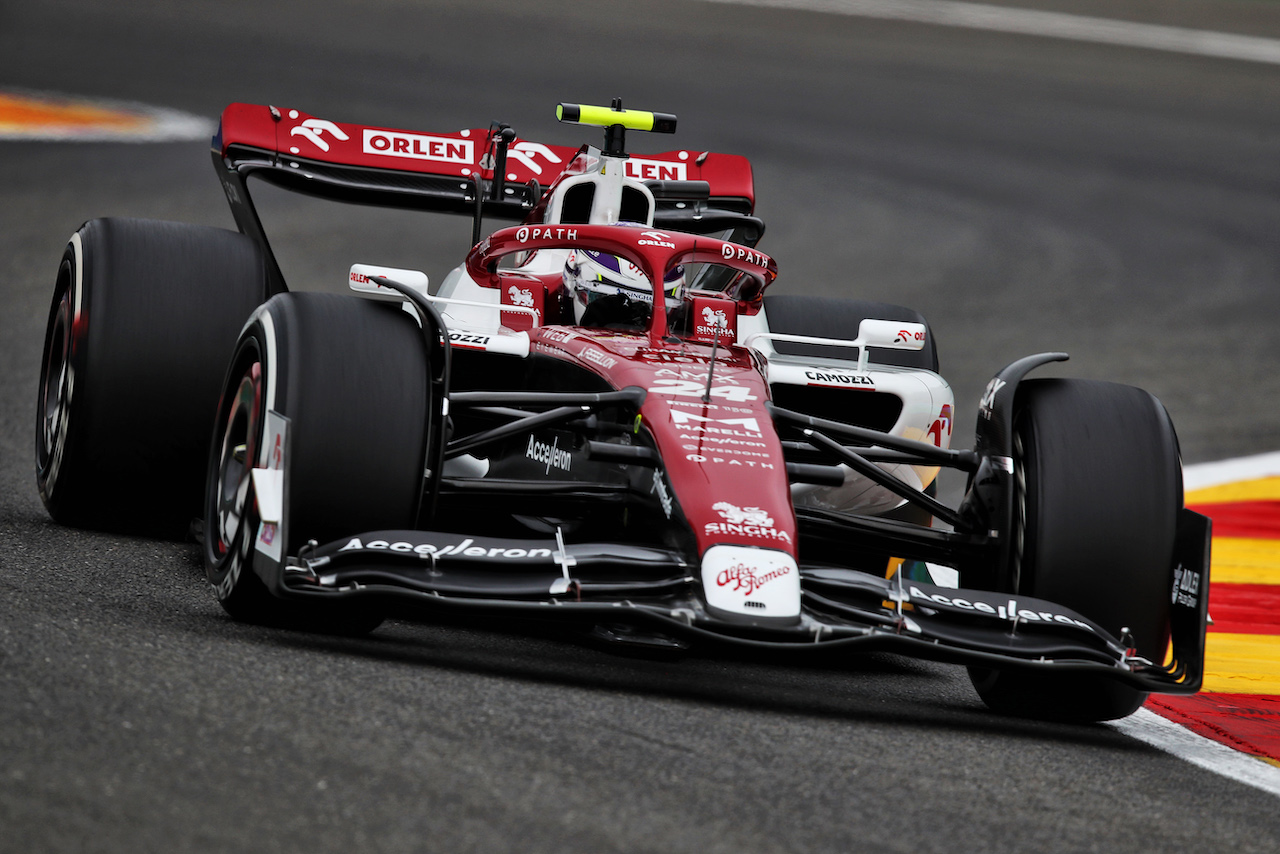 GP BELGIO, Guanyu Zhou (CHN) Alfa Romeo F1 Team C42.
26.08.2022. Formula 1 World Championship, Rd 14, Belgian Grand Prix, Spa Francorchamps, Belgium, Practice Day.
 - www.xpbimages.com, EMail: requests@xpbimages.com © Copyright: Coates / XPB Images