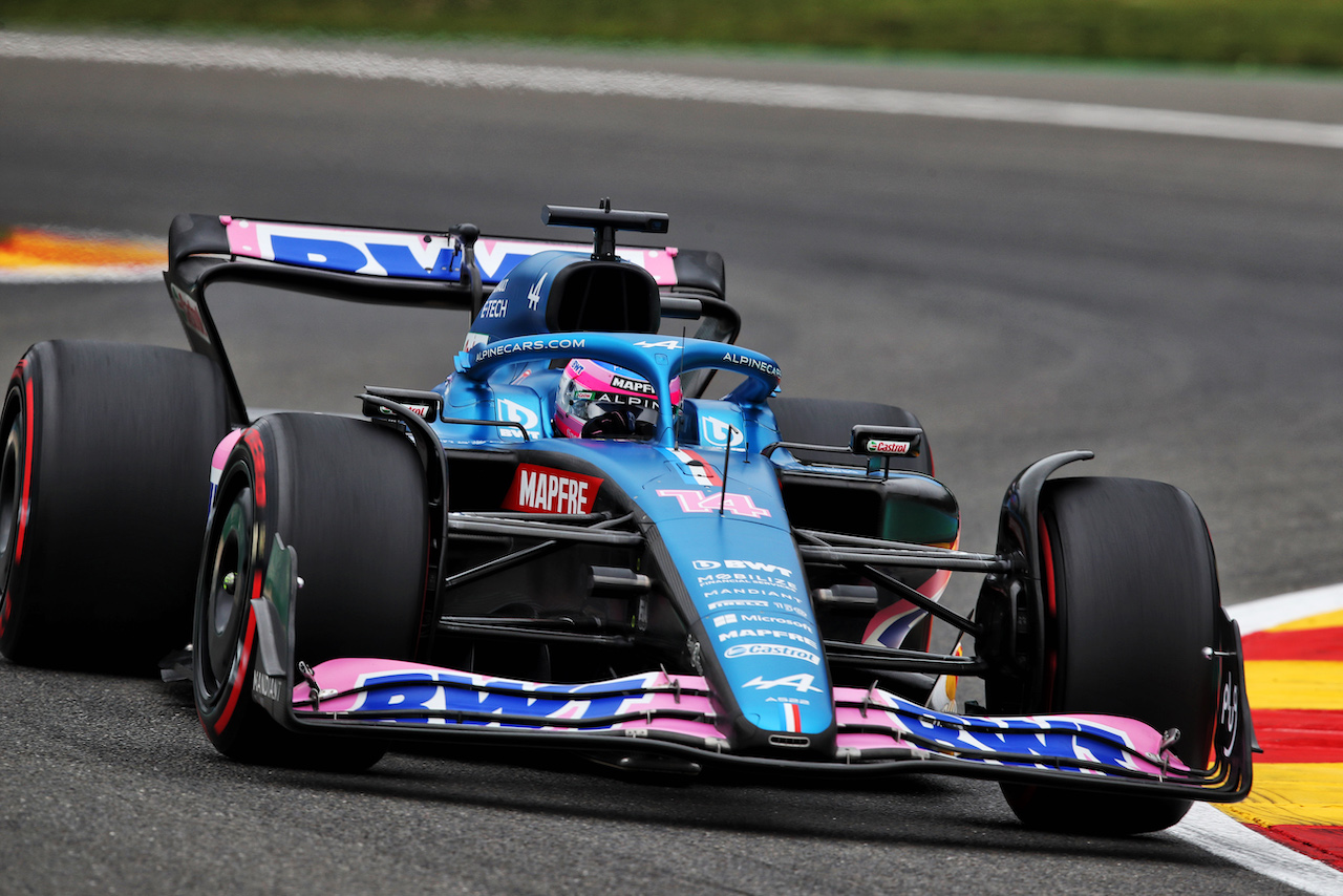 GP BELGIO, Fernando Alonso (ESP) Alpine F1 Team A522.
26.08.2022. Formula 1 World Championship, Rd 14, Belgian Grand Prix, Spa Francorchamps, Belgium, Practice Day.
 - www.xpbimages.com, EMail: requests@xpbimages.com © Copyright: Coates / XPB Images