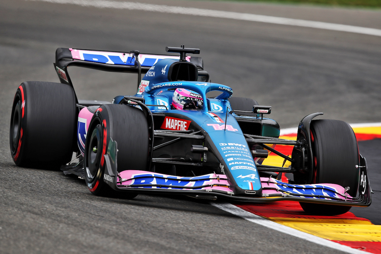 GP BELGIO, Fernando Alonso (ESP) Alpine F1 Team A522.
26.08.2022. Formula 1 World Championship, Rd 14, Belgian Grand Prix, Spa Francorchamps, Belgium, Practice Day.
 - www.xpbimages.com, EMail: requests@xpbimages.com © Copyright: Coates / XPB Images