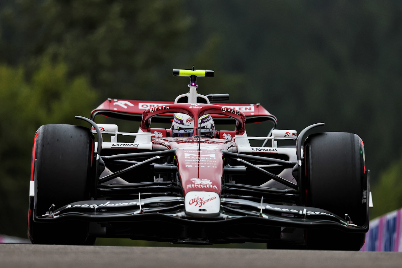 GP BELGIO, Guanyu Zhou (CHN) Alfa Romeo F1 Team C42.
26.08.2022. Formula 1 World Championship, Rd 14, Belgian Grand Prix, Spa Francorchamps, Belgium, Practice Day.
- www.xpbimages.com, EMail: requests@xpbimages.com © Copyright: Moy / XPB Images