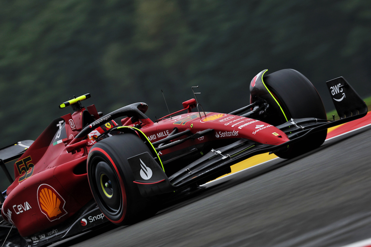 GP BELGIO, Carlos Sainz Jr (ESP) Ferrari F1-75.
26.08.2022. Formula 1 World Championship, Rd 14, Belgian Grand Prix, Spa Francorchamps, Belgium, Practice Day.
- www.xpbimages.com, EMail: requests@xpbimages.com © Copyright: Bearne / XPB Images