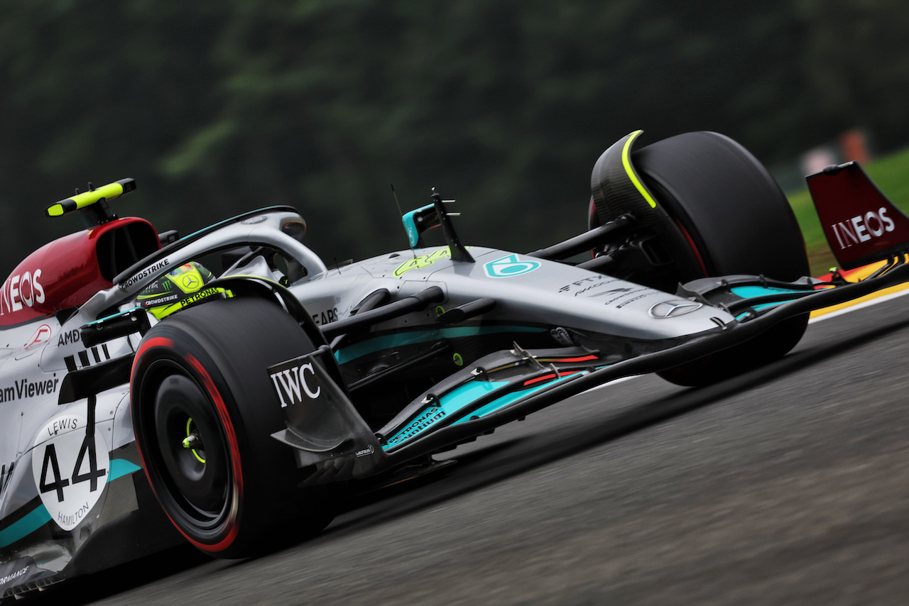 GP BELGIO, Lewis Hamilton (GBR) Mercedes AMG F1 W13.
26.08.2022. Formula 1 World Championship, Rd 14, Belgian Grand Prix, Spa Francorchamps, Belgium, Practice Day.
- www.xpbimages.com, EMail: requests@xpbimages.com © Copyright: Bearne / XPB Images