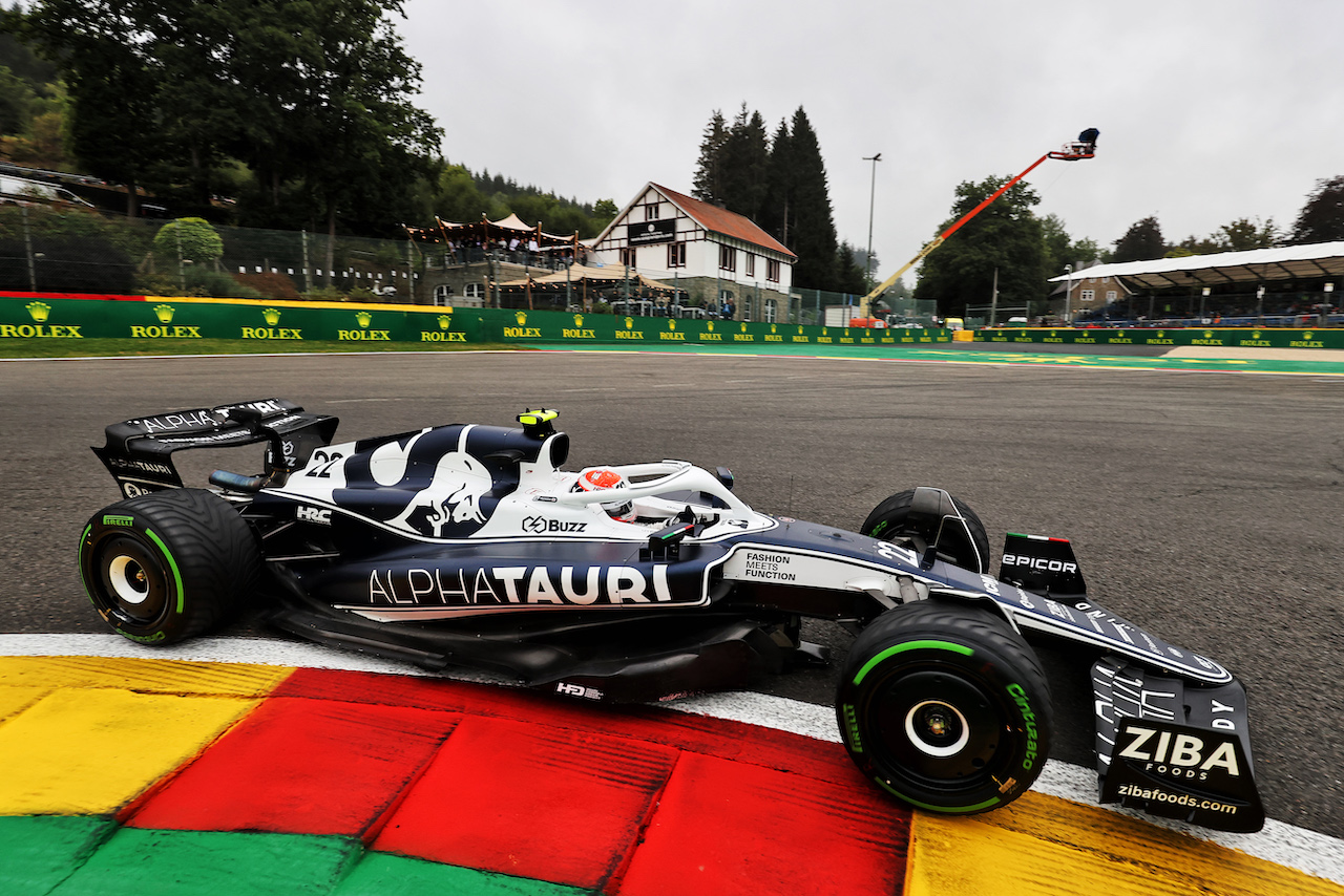 GP BELGIO, Yuki Tsunoda (JPN) AlphaTauri AT03.
26.08.2022. Formula 1 World Championship, Rd 14, Belgian Grand Prix, Spa Francorchamps, Belgium, Practice Day.
- www.xpbimages.com, EMail: requests@xpbimages.com © Copyright: Moy / XPB Images
