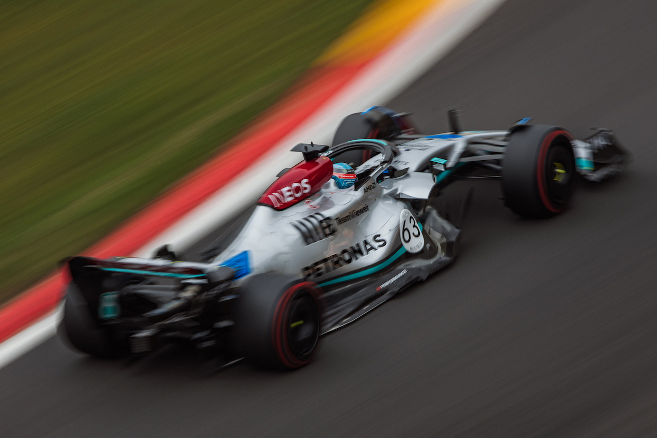 GP BELGIO, George Russell (GBR) Mercedes AMG F1 W13.
26.08.2022. Formula 1 World Championship, Rd 14, Belgian Grand Prix, Spa Francorchamps, Belgium, Practice Day.
- www.xpbimages.com, EMail: requests@xpbimages.com © Copyright: Bearne / XPB Images