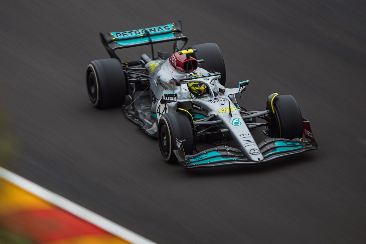 GP BELGIO, Lewis Hamilton (GBR) Mercedes AMG F1 W13.
26.08.2022. Formula 1 World Championship, Rd 14, Belgian Grand Prix, Spa Francorchamps, Belgium, Practice Day.
- www.xpbimages.com, EMail: requests@xpbimages.com © Copyright: Bearne / XPB Images