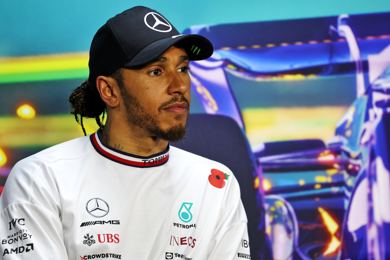 GP BRASILE, Lewis Hamilton (GBR) Mercedes AMG F1 in the post race FIA Press Conference.
13.11.2022. Formula 1 World Championship, Rd 21, Brazilian Grand Prix, Sao Paulo, Brazil, Gara Day.
- www.xpbimages.com, EMail: requests@xpbimages.com © Copyright: Bearne / XPB Images