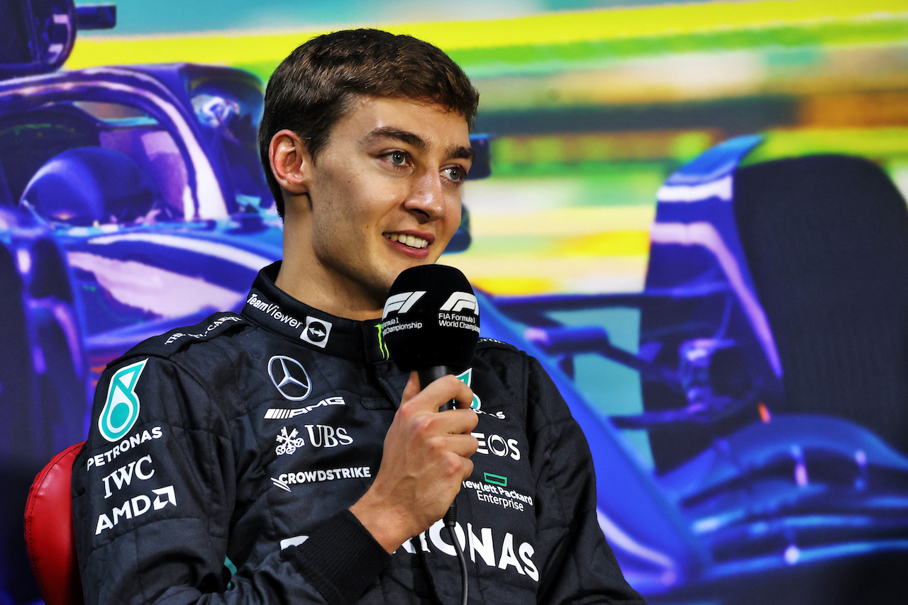 GP BRASILE, George Russell (GBR) Mercedes AMG F1 in the post race FIA Press Conference.
13.11.2022. Formula 1 World Championship, Rd 21, Brazilian Grand Prix, Sao Paulo, Brazil, Gara Day.
- www.xpbimages.com, EMail: requests@xpbimages.com © Copyright: Bearne / XPB Images