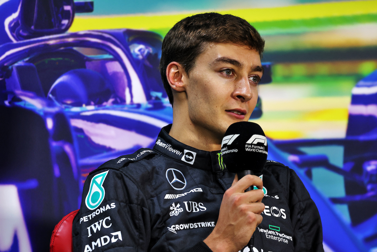GP BRASILE, George Russell (GBR) Mercedes AMG F1 in the post race FIA Press Conference.
13.11.2022. Formula 1 World Championship, Rd 21, Brazilian Grand Prix, Sao Paulo, Brazil, Gara Day.
- www.xpbimages.com, EMail: requests@xpbimages.com © Copyright: Bearne / XPB Images
