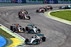 GP BRASILE, George Russell (GBR) Mercedes AMG F1 W13 davanti a as Max Verstappen (NLD) Red Bull Racing RB18 e Lewis Hamilton (GBR) Mercedes AMG F1 W13 make contact as they battle for position. 
13.11.2022. Formula 1 World Championship, Rd 21, Brazilian Grand Prix, Sao Paulo, Brazil, Gara Day.
- www.xpbimages.com, EMail: requests@xpbimages.com © Copyright: Batchelor / XPB Images