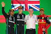 GP BRASILE, 1st place George Russell (GBR) Mercedes AMG F1 W13 with 2nd place Lewis Hamilton (GBR) Mercedes AMG F1 W13 e 3rd place Carlos Sainz Jr (ESP) Ferrari. 13.11.2022. Formula 1 World Championship, Rd 21, Brazilian Grand Prix, Sao Paulo, Brazil, Gara Day. - www.xpbimages.com, EMail: requests@xpbimages.com √Ç¬© Copyright: Batchelor / XPB Images