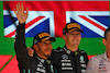 GP BRASILE, (L to R): second placed Lewis Hamilton (GBR) Mercedes AMG F1 e vincitore George Russell (GBR) Mercedes AMG F1 on the podium.
13.11.2022. Formula 1 World Championship, Rd 21, Brazilian Grand Prix, Sao Paulo, Brazil, Gara Day.
 - www.xpbimages.com, EMail: requests@xpbimages.com © Copyright: Coates / XPB Images