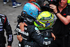 GP BRASILE, Gara winner George Russell (GBR) Mercedes AMG F1 with second placed team mate Lewis Hamilton (GBR) Mercedes AMG F1 in parc ferme.
13.11.2022. Formula 1 World Championship, Rd 21, Brazilian Grand Prix, Sao Paulo, Brazil, Gara Day.
 - www.xpbimages.com, EMail: requests@xpbimages.com © Copyright: Coates / XPB Images