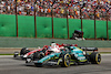 GP BRASILE, Lance Stroll (CDN) Aston Martin F1 Team AMR22 e Valtteri Bottas (FIN) Alfa Romeo F1 Team C42 battle for position.
13.11.2022. Formula 1 World Championship, Rd 21, Brazilian Grand Prix, Sao Paulo, Brazil, Gara Day.
 - www.xpbimages.com, EMail: requests@xpbimages.com © Copyright: Coates / XPB Images