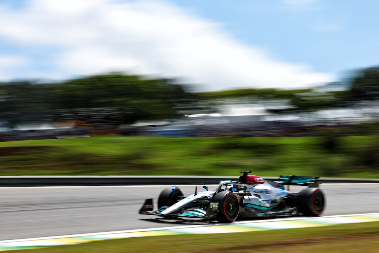 GP BRASILE, George Russell (GBR) Mercedes AMG F1 W13.
12.11.2022. Formula 1 World Championship, Rd 21, Brazilian Grand Prix, Sao Paulo, Brazil, Sprint Day.
 - www.xpbimages.com, EMail: requests@xpbimages.com © Copyright: Coates / XPB Images
