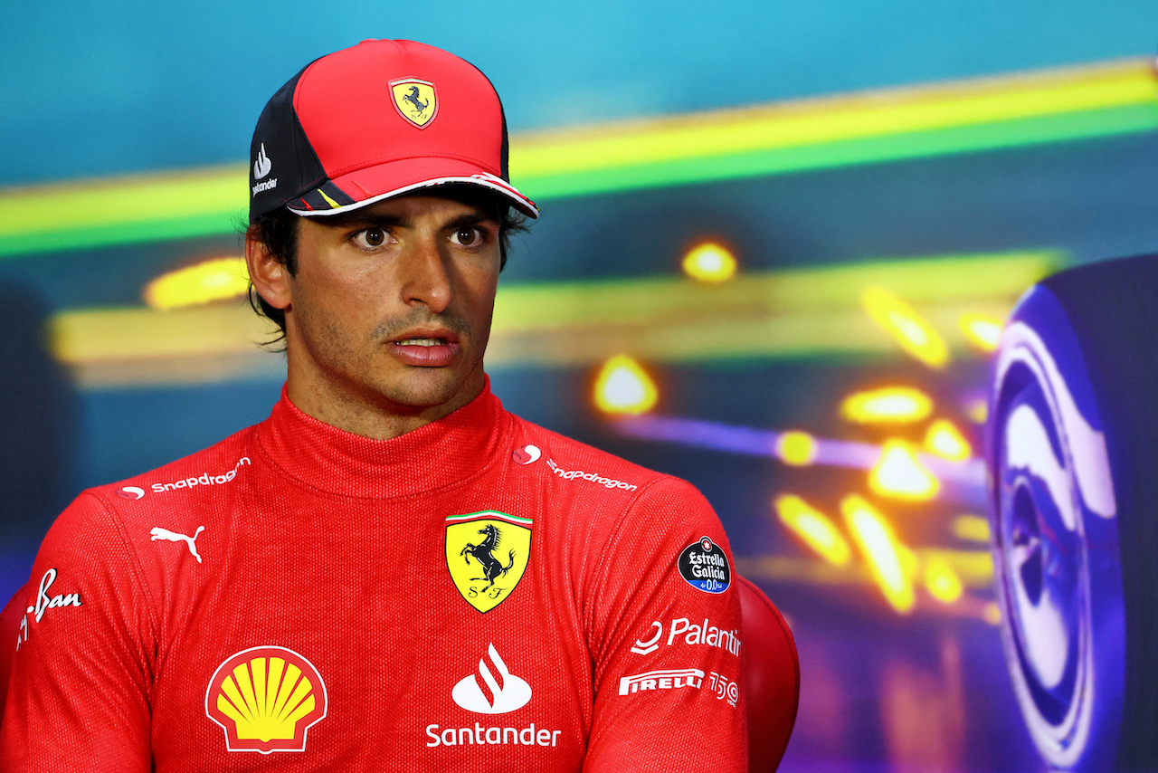 GP BRASILE, Carlos Sainz Jr (ESP) Ferrari in the post Sprint FIA Press Conference.
12.11.2022. Formula 1 World Championship, Rd 21, Brazilian Grand Prix, Sao Paulo, Brazil, Sprint Day.
- www.xpbimages.com, EMail: requests@xpbimages.com © Copyright: Batchelor / XPB Images