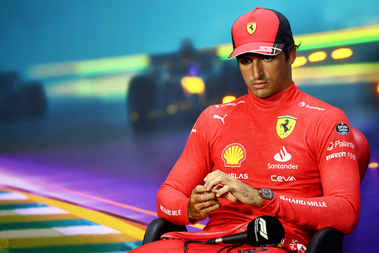 GP BRASILE, Carlos Sainz Jr (ESP) Ferrari in the post Sprint FIA Press Conference.
12.11.2022. Formula 1 World Championship, Rd 21, Brazilian Grand Prix, Sao Paulo, Brazil, Sprint Day.
- www.xpbimages.com, EMail: requests@xpbimages.com © Copyright: Batchelor / XPB Images