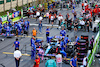 GP BRASILE, Esteban Ocon (FRA) Alpine F1 Team A522 e Fernando Alonso (ESP) Alpine F1 Team A522 on the grid.
12.11.2022. Formula 1 World Championship, Rd 21, Brazilian Grand Prix, Sao Paulo, Brazil, Sprint Day.
 - www.xpbimages.com, EMail: requests@xpbimages.com © Copyright: Coates / XPB Images