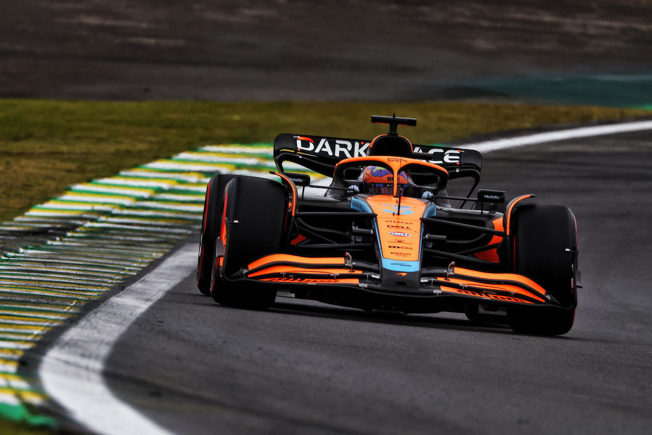 GP BRASILE, Daniel Ricciardo (AUS) McLaren MCL36.
11.11.2022. Formula 1 World Championship, Rd 21, Brazilian Grand Prix, Sao Paulo, Brazil, Qualifiche Day.
 - www.xpbimages.com, EMail: requests@xpbimages.com © Copyright: Coates / XPB Images