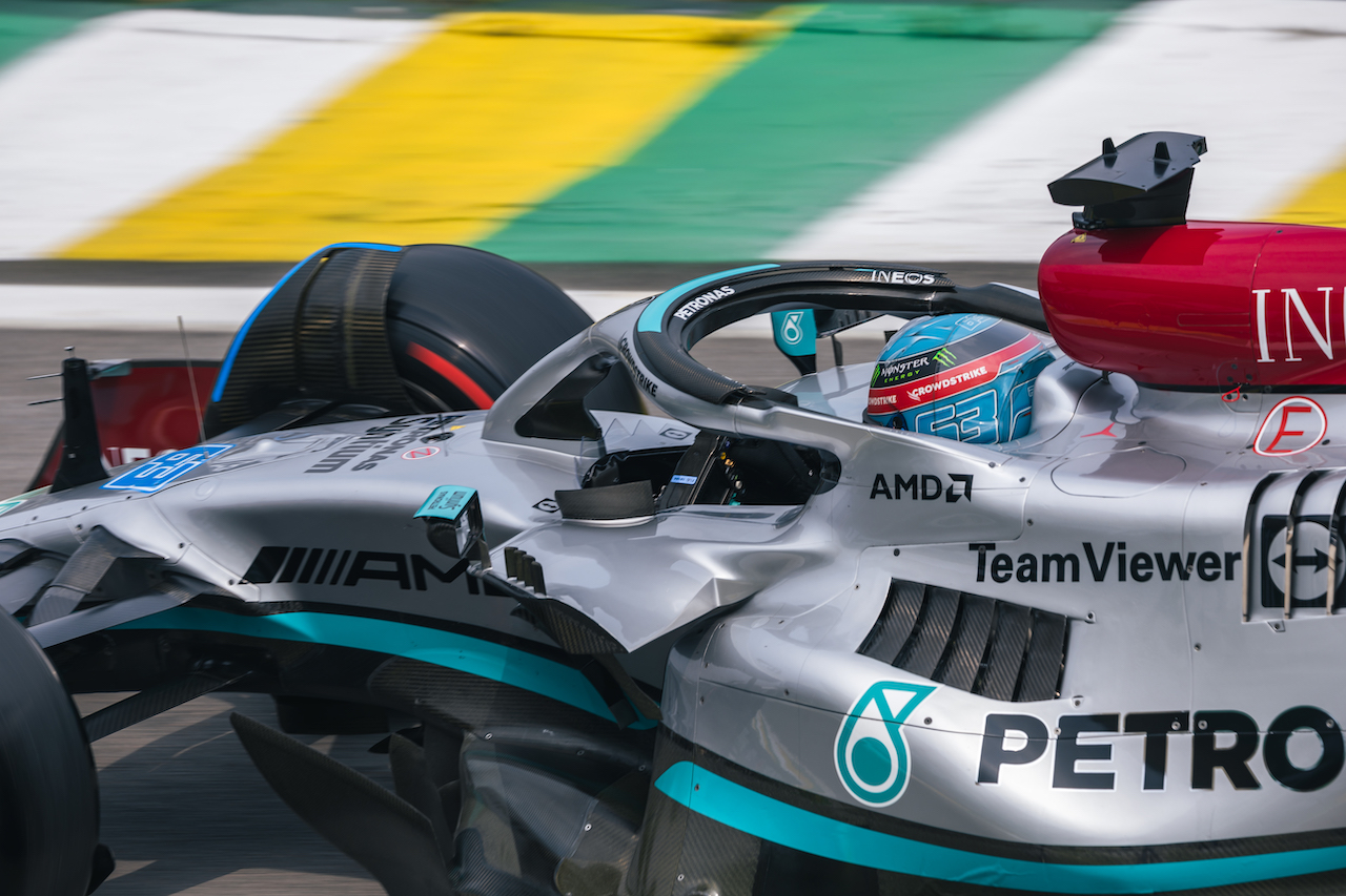 GP BRASILE, George Russell (GBR) Mercedes AMG F1 W13.
11.11.2022. Formula 1 World Championship, Rd 21, Brazilian Grand Prix, Sao Paulo, Brazil, Qualifiche Day.
- www.xpbimages.com, EMail: requests@xpbimages.com © Copyright: Bearne / XPB Images