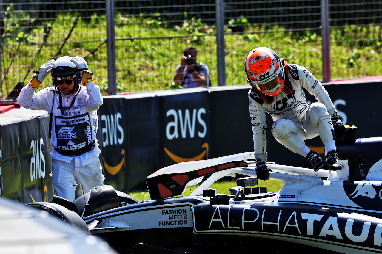 GP CANADA, Yuki Tsunoda (JPN) AlphaTauri AT03 crashed out of the race.
19.06.2022. Formula 1 World Championship, Rd 9, Canadian Grand Prix, Montreal, Canada, Gara Day.
- www.xpbimages.com, EMail: requests@xpbimages.com © Copyright: Charniaux / XPB Images