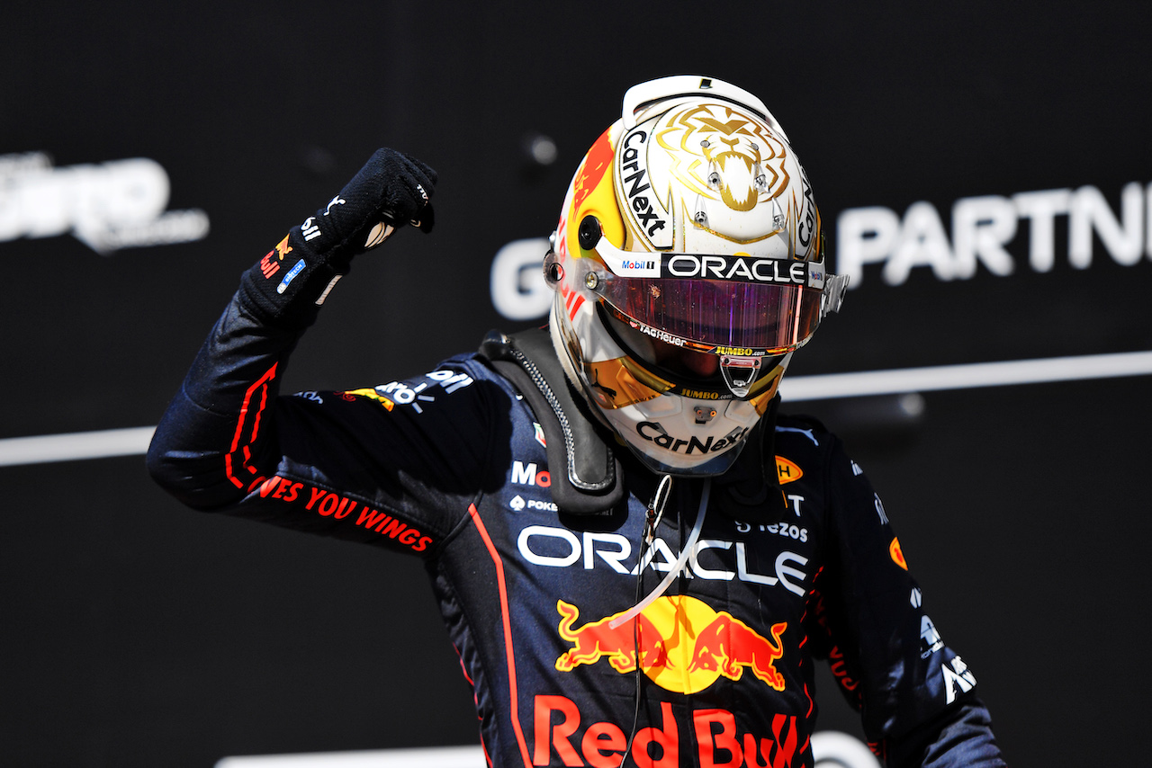 GP CANADA, Gara winner Max Verstappen (NLD) Red Bull Racing celebrates in parc ferme.
19.06.2022. Formula 1 World Championship, Rd 9, Canadian Grand Prix, Montreal, Canada, Gara Day.
 - www.xpbimages.com, EMail: requests@xpbimages.com © Copyright: Coates / XPB Images