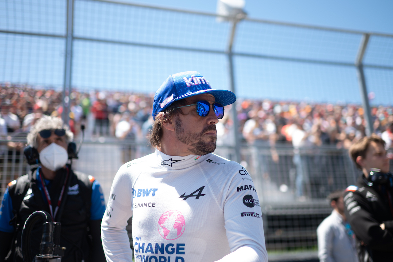 GP CANADA, Fernando Alonso (ESP) Alpine F1 Team on the grid.
19.06.2022. Formula 1 World Championship, Rd 9, Canadian Grand Prix, Montreal, Canada, Gara Day.
- www.xpbimages.com, EMail: requests@xpbimages.com © Copyright: Price / XPB Images