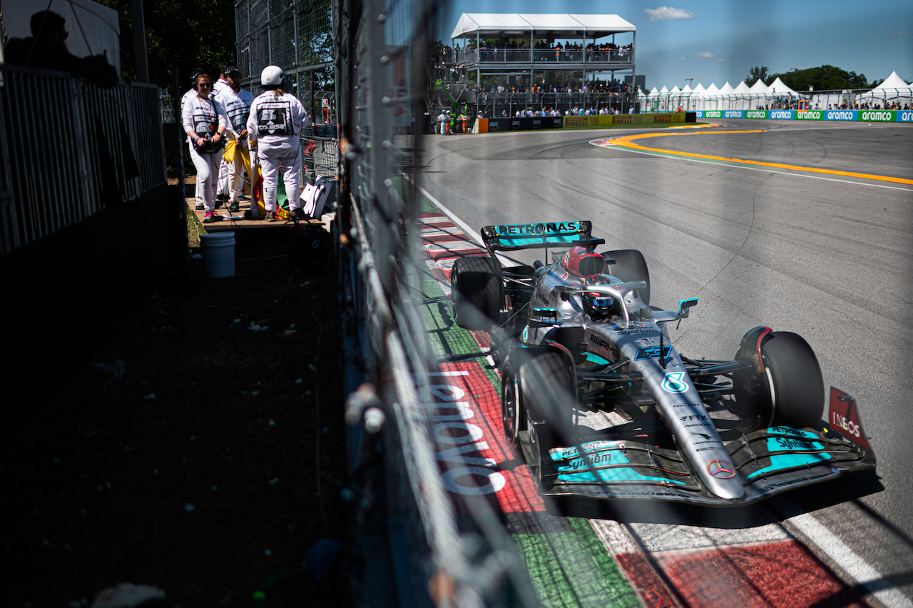 GP CANADA, George Russell (GBR) Mercedes AMG F1 W13.
19.06.2022. Formula 1 World Championship, Rd 9, Canadian Grand Prix, Montreal, Canada, Gara Day.
- www.xpbimages.com, EMail: requests@xpbimages.com © Copyright: Price / XPB Images