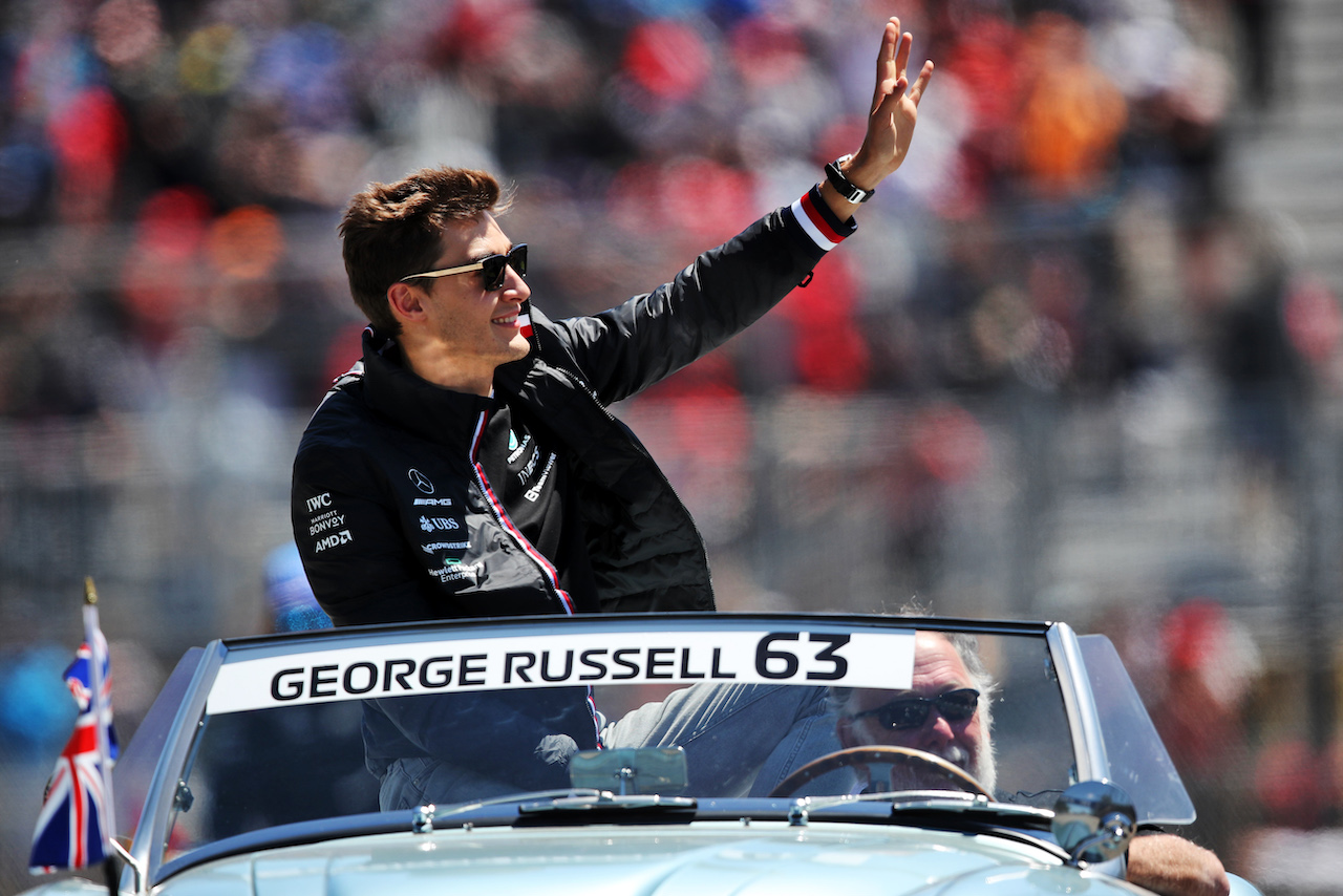 GP CANADA, George Russell (GBR) Mercedes AMG F1 on the drivers parade.
19.06.2022. Formula 1 World Championship, Rd 9, Canadian Grand Prix, Montreal, Canada, Gara Day.
 - www.xpbimages.com, EMail: requests@xpbimages.com © Copyright: Coates / XPB Images