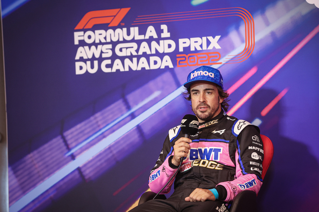 GP CANADA, Fernando Alonso (ESP) Alpine F1 Team in the post qualifying FIA Press Conference.
18.06.2022. Formula 1 World Championship, Rd 9, Canadian Grand Prix, Montreal, Canada, Qualifiche Day.
- www.xpbimages.com, EMail: requests@xpbimages.com © Copyright: XPB Images