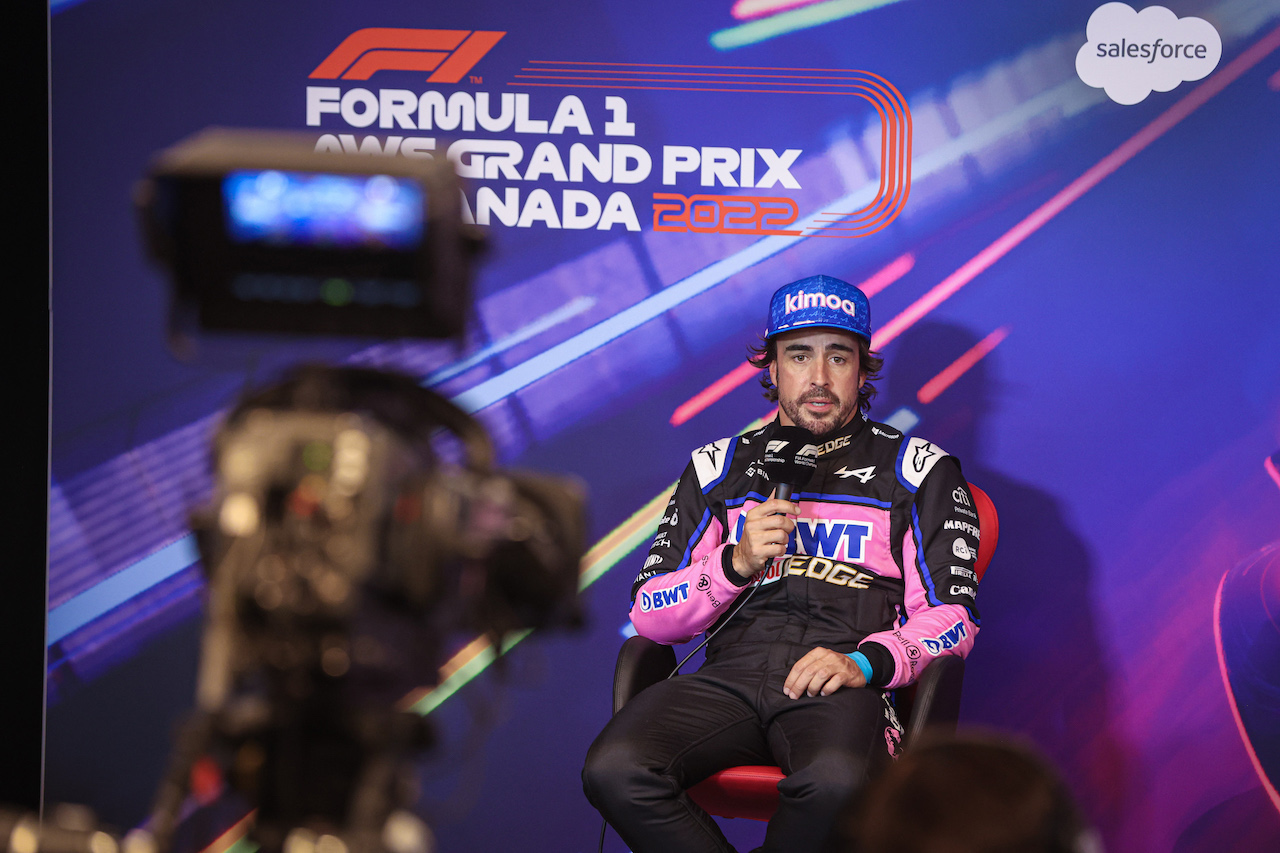 GP CANADA, Fernando Alonso (ESP) Alpine F1 Team in the post qualifying FIA Press Conference.
18.06.2022. Formula 1 World Championship, Rd 9, Canadian Grand Prix, Montreal, Canada, Qualifiche Day.
- www.xpbimages.com, EMail: requests@xpbimages.com © Copyright: XPB Images