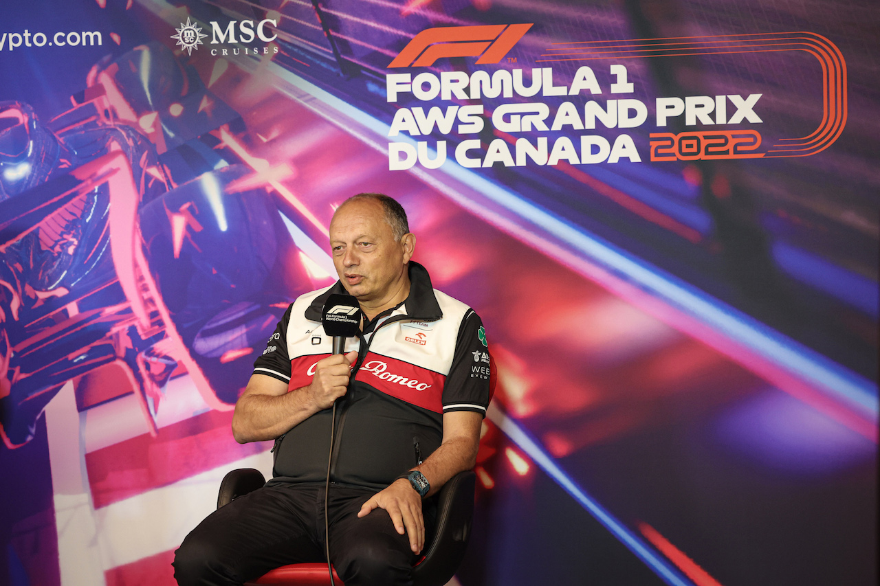 GP CANADA, Frederic Vasseur (FRA) Alfa Romeo F1 Team Team Principal in the FIA Press Conference.
18.06.2022. Formula 1 World Championship, Rd 9, Canadian Grand Prix, Montreal, Canada, Qualifiche Day.
- www.xpbimages.com, EMail: requests@xpbimages.com © Copyright: XPB Images