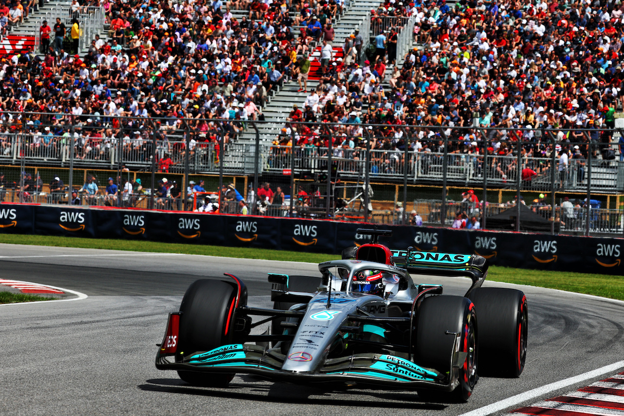 GP CANADA, George Russell (GBR) Mercedes AMG F1 W13.
17.06.2022. Formula 1 World Championship, Rd 9, Canadian Grand Prix, Montreal, Canada, Practice Day.
- www.xpbimages.com, EMail: requests@xpbimages.com © Copyright: Batchelor / XPB Images