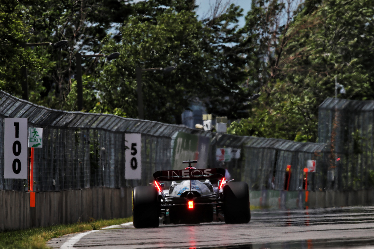 GP CANADA, George Russell (GBR) Mercedes AMG F1 W13.
17.06.2022. Formula 1 World Championship, Rd 9, Canadian Grand Prix, Montreal, Canada, Practice Day.
 - www.xpbimages.com, EMail: requests@xpbimages.com © Copyright: Coates / XPB Images