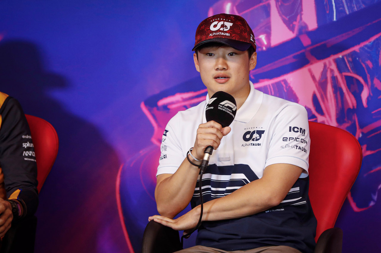 GP CANADA, Yuki Tsunoda (JPN) AlphaTauri in the FIA Press Conference.
17.06.2022. Formula 1 World Championship, Rd 9, Canadian Grand Prix, Montreal, Canada, Practice Day.
- www.xpbimages.com, EMail: requests@xpbimages.com © Copyright: XPB Images