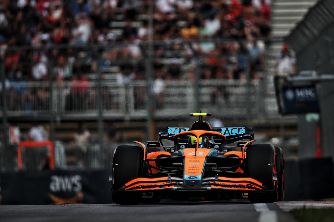 GP CANADA, Lando Norris (GBR) McLaren MCL36.
17.06.2022. Formula 1 World Championship, Rd 9, Canadian Grand Prix, Montreal, Canada, Practice Day.
 - www.xpbimages.com, EMail: requests@xpbimages.com © Copyright: Coates / XPB Images