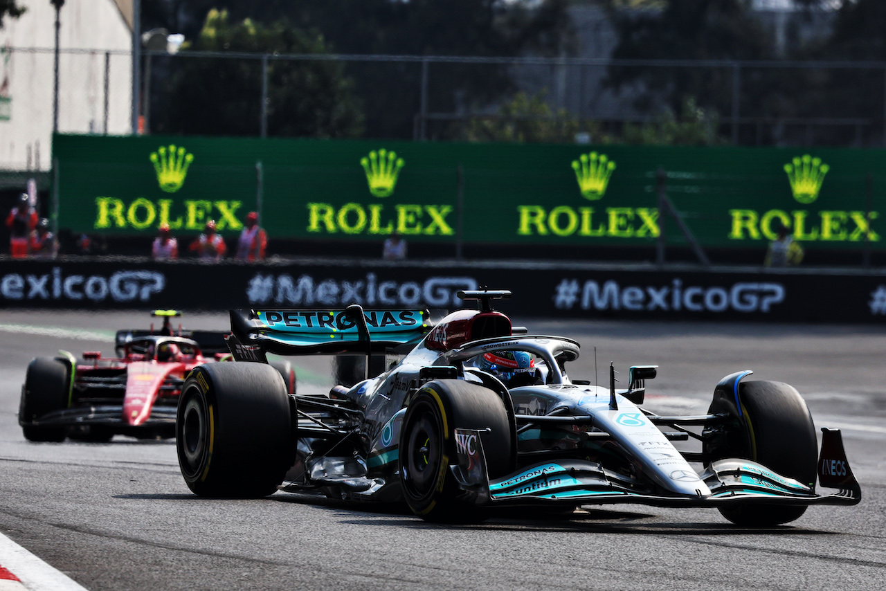 GP CITTA DEL MESSICO, George Russell (GBR) Mercedes AMG F1 W13.
30.10.2022. Formula 1 World Championship, Rd 20, Mexican Grand Prix, Mexico City, Mexico, Gara Day.
- www.xpbimages.com, EMail: requests@xpbimages.com © Copyright: Charniaux / XPB Images