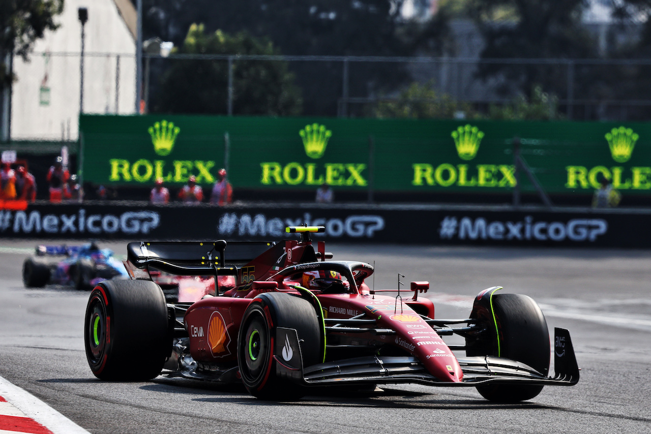 GP CITTA DEL MESSICO, Carlos Sainz Jr (ESP) Ferrari F1-75.
30.10.2022. Formula 1 World Championship, Rd 20, Mexican Grand Prix, Mexico City, Mexico, Gara Day.
- www.xpbimages.com, EMail: requests@xpbimages.com © Copyright: Charniaux / XPB Images